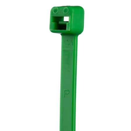 Panduit Cable Tie, 14-1/2 in L, 4 in Max Bundle Dia., Green, Nylon 6/6, 120 lb Strength, 250 PK PLT4H-TL5